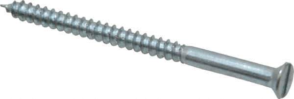 Value Collection - #8, 2-1/2" OAL, Slotted Drive, Flat Head Wood Screw - Zinc Plated Steel, Grade 2 - USA Tool & Supply
