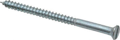 Value Collection - #8, 2-1/2" OAL, Slotted Drive, Flat Head Wood Screw - Zinc Plated Steel, Grade 2 - USA Tool & Supply