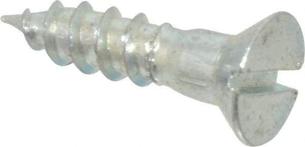 Value Collection - #9, 3/4" OAL, Slotted Drive, Flat Head Wood Screw - Zinc Plated Steel, Grade 2 - USA Tool & Supply
