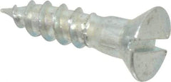 Value Collection - #9, 3/4" OAL, Slotted Drive, Flat Head Wood Screw - Zinc Plated Steel, Grade 2 - USA Tool & Supply