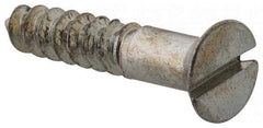 Value Collection - #9, 1" OAL, Slotted Drive, Flat Head Wood Screw - Zinc Plated Steel, Grade 2 - USA Tool & Supply