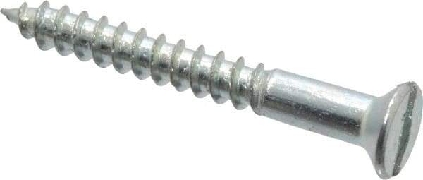 Value Collection - #9, 1-1/2" OAL, Slotted Drive, Flat Head Wood Screw - Zinc Plated Steel, Grade 2 - USA Tool & Supply