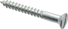 Value Collection - #9, 1-1/2" OAL, Slotted Drive, Flat Head Wood Screw - Zinc Plated Steel, Grade 2 - USA Tool & Supply