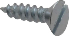 Value Collection - #10, 3/4" OAL, Slotted Drive, Flat Head Wood Screw - Zinc Plated Steel, Grade 2 - USA Tool & Supply