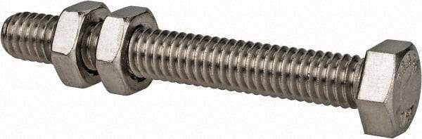 De-Sta-Co - 5/16-18 Stainless Steel Hex Head Tip Clamp Spindle Assembly - 63.5mm Thread Length, 69.09mm OAL, 1/2" Tip Surface Diam, Use with Straight-Line Action Clamps - USA Tool & Supply