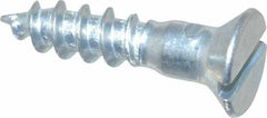 Value Collection - #10, 7/8" OAL, Slotted Drive, Flat Head Wood Screw - Zinc Plated Steel, Grade 2 - USA Tool & Supply