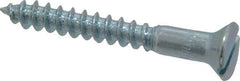 Value Collection - #10, 1-1/2" OAL, Slotted Drive, Flat Head Wood Screw - Zinc Plated Steel, Grade 2 - USA Tool & Supply