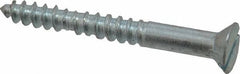 Value Collection - #10, 1-3/4" OAL, Slotted Drive, Flat Head Wood Screw - Zinc Plated Steel, Grade 2 - USA Tool & Supply
