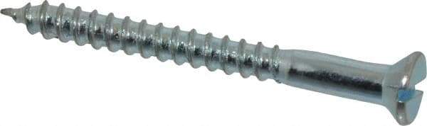 Value Collection - #10, 2" OAL, Slotted Drive, Flat Head Wood Screw - Zinc Plated Steel, Grade 2 - USA Tool & Supply