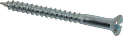 Value Collection - #10, 2" OAL, Slotted Drive, Flat Head Wood Screw - Zinc Plated Steel, Grade 2 - USA Tool & Supply