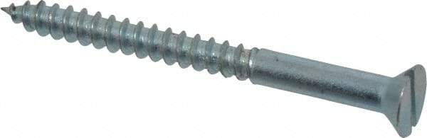 Value Collection - #10, 2-1/4" OAL, Slotted Drive, Flat Head Wood Screw - Zinc Plated Steel, Grade 2 - USA Tool & Supply