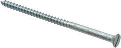 Value Collection - #10, 3-1/2" OAL, Slotted Drive, Flat Head Wood Screw - Zinc Plated Steel, Grade 2 - USA Tool & Supply