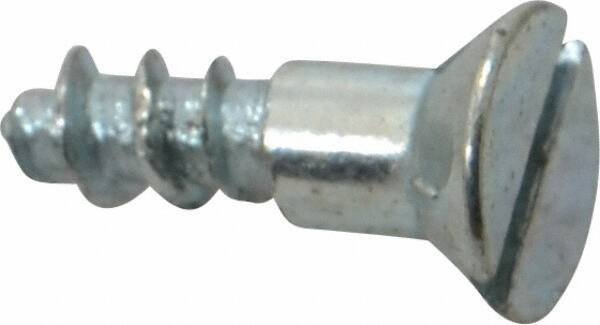 Value Collection - #12, 3/4" OAL, Slotted Drive, Flat Head Wood Screw - Zinc Plated Steel, Grade 2 - USA Tool & Supply