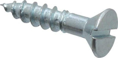 Value Collection - #12, 1" OAL, Slotted Drive, Flat Head Wood Screw - Zinc Plated Steel, Grade 2 - USA Tool & Supply