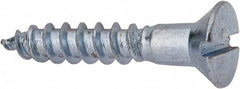 Value Collection - #12, 1-1/4" OAL, Slotted Drive, Flat Head Wood Screw - Zinc Plated Steel, Grade 2 - USA Tool & Supply