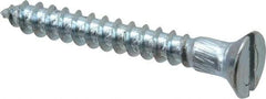 Value Collection - #12, 1-3/4" OAL, Slotted Drive, Flat Head Wood Screw - Zinc Plated Steel, Grade 2 - USA Tool & Supply
