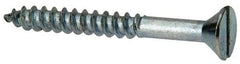 Value Collection - #12, 2" OAL, Slotted Drive, Flat Head Wood Screw - Zinc Plated Steel, Grade 2 - USA Tool & Supply