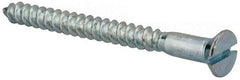 Value Collection - #12, 2-1/2" OAL, Slotted Drive, Flat Head Wood Screw - Zinc Plated Steel, Grade 2 - USA Tool & Supply