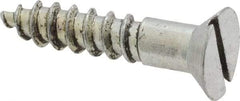 Value Collection - #14, 1-1/4" OAL, Slotted Drive, Flat Head Wood Screw - Zinc Plated Steel, Grade 2 - USA Tool & Supply
