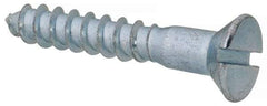 Value Collection - #14, 1-1/2" OAL, Slotted Drive, Flat Head Wood Screw - Zinc Plated Steel, Grade 2 - USA Tool & Supply