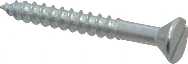 Value Collection - #14, 2" OAL, Slotted Drive, Flat Head Wood Screw - Zinc Plated Steel, Grade 2 - USA Tool & Supply