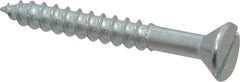 Value Collection - #14, 2" OAL, Slotted Drive, Flat Head Wood Screw - Zinc Plated Steel, Grade 2 - USA Tool & Supply