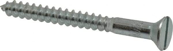 Value Collection - #14, 2-1/2" OAL, Slotted Drive, Flat Head Wood Screw - Zinc Plated Steel, Grade 2 - USA Tool & Supply