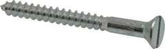 Value Collection - #14, 2-1/2" OAL, Slotted Drive, Flat Head Wood Screw - Zinc Plated Steel, Grade 2 - USA Tool & Supply