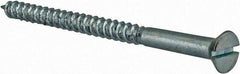 Value Collection - #14, 3-1/2" OAL, Slotted Drive, Flat Head Wood Screw - Zinc Plated Steel, Grade 2 - USA Tool & Supply