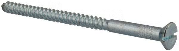 Value Collection - #14, 4" OAL, Slotted Drive, Flat Head Wood Screw - Zinc Plated Steel, Grade 2 - USA Tool & Supply