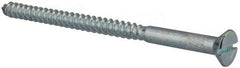 Value Collection - #14, 4" OAL, Slotted Drive, Flat Head Wood Screw - Zinc Plated Steel, Grade 2 - USA Tool & Supply