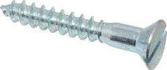 Value Collection - #18, 2" OAL, Slotted Drive, Flat Head Wood Screw - Zinc Plated Steel, Grade 2 - USA Tool & Supply