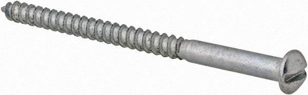 Value Collection - #6, 2" Length Under Head, Slotted Drive, Round Head Wood Screw - Zinc Plated Steel, Grade 2 - USA Tool & Supply