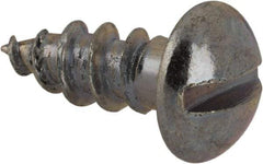 Value Collection - #10, 1/2" Length Under Head, Slotted Drive, Round Head Wood Screw - Zinc Plated Steel, Grade 2 - USA Tool & Supply