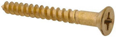 Value Collection - #12, 2" OAL, Phillips Drive, Flat Head Wood Screw - Brass - USA Tool & Supply
