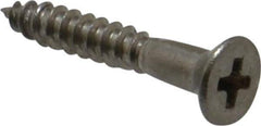 Value Collection - #4, 3/4" OAL, Phillips Drive, Flat Head Wood Screw - Stainless Steel, Grade 18-8 - USA Tool & Supply