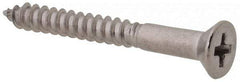Value Collection - #4, 1" OAL, Phillips Drive, Flat Head Wood Screw - Stainless Steel, Grade 18-8 - USA Tool & Supply