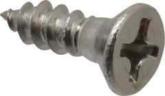 Value Collection - #6, 1/2" OAL, Phillips Drive, Flat Head Wood Screw - Stainless Steel, Grade 18-8 - USA Tool & Supply
