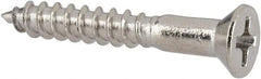 Value Collection - #6, 1" OAL, Phillips Drive, Flat Head Wood Screw - Stainless Steel, Grade 18-8 - USA Tool & Supply