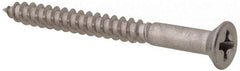 Value Collection - #6, 1-1/2" OAL, Phillips Drive, Flat Head Wood Screw - Stainless Steel, Grade 18-8 - USA Tool & Supply