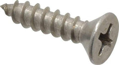 Value Collection - #8, 3/4" OAL, Phillips Drive, Flat Head Wood Screw - Stainless Steel, Grade 18-8 - USA Tool & Supply