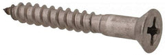 Value Collection - #8, 1-1/4" OAL, Phillips Drive, Flat Head Wood Screw - Stainless Steel, Grade 18-8 - USA Tool & Supply