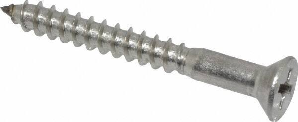 Value Collection - #8, 1-1/2" OAL, Phillips Drive, Flat Head Wood Screw - Stainless Steel, Grade 18-8 - USA Tool & Supply
