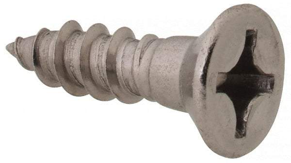 Value Collection - #10, 3/4" OAL, Phillips Drive, Flat Head Wood Screw - Stainless Steel, Grade 18-8 - USA Tool & Supply