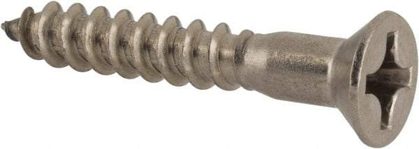Value Collection - #10, 1-1/4" OAL, Phillips Drive, Flat Head Wood Screw - Stainless Steel, Grade 18-8 - USA Tool & Supply