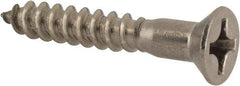 Value Collection - #10, 1-1/4" OAL, Phillips Drive, Flat Head Wood Screw - Stainless Steel, Grade 18-8 - USA Tool & Supply