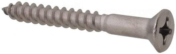 Value Collection - #10, 1-3/4" OAL, Phillips Drive, Flat Head Wood Screw - Stainless Steel, Grade 18-8 - USA Tool & Supply