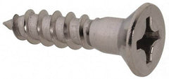 Value Collection - #12, 1" OAL, Phillips Drive, Flat Head Wood Screw - Stainless Steel, Grade 18-8 - USA Tool & Supply