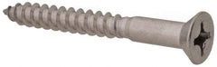 Value Collection - #12, 2" OAL, Phillips Drive, Flat Head Wood Screw - Stainless Steel, Grade 18-8 - USA Tool & Supply