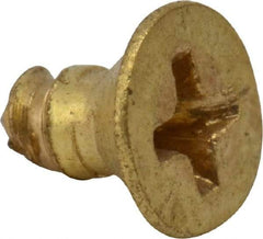 Value Collection - #4, 1/4" OAL, Phillips Drive, Flat Head Wood Screw - Brass - USA Tool & Supply